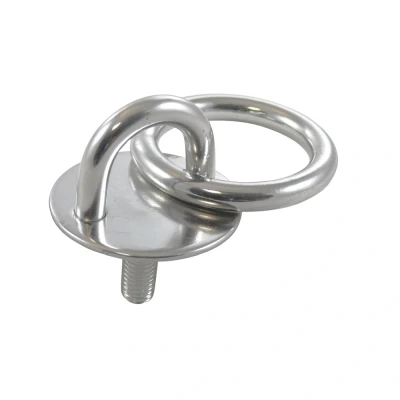 Abbildung von Augplatte rund mit Gewinde und Ring 50 mm M10 x 30 8 45 Edelstahl 304 (A2)