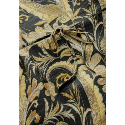 Abbildung von Next Kaftan Style Vneck Maxikleid, Damen, Größe: SxR, Black and gold paisley print