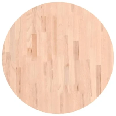 Abbildung von vidaXL Tischplatte, Holzplatte Holztischplatte Rund, Ersatzplatte Platte für Beistelltisch Bartisch, Massivholztischplatte Esstischplatte, Ø70x1,5 cm Massivholz Buche