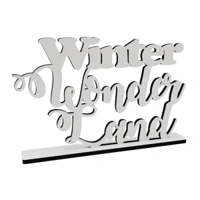 Abbildung von Melis deko Schriftzug Winter Wonderland Weihnachten aus Holz in weiß 30cm