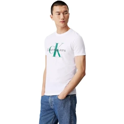 Abbildung von Calvin Klein Jeans Seasonal Monologo TEE Tshirt print, Herren, Größe: XS, Bright white