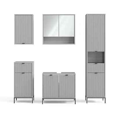 Abbildung von Vicco Badmöbel Set Eliza, Grau, 5 Teile