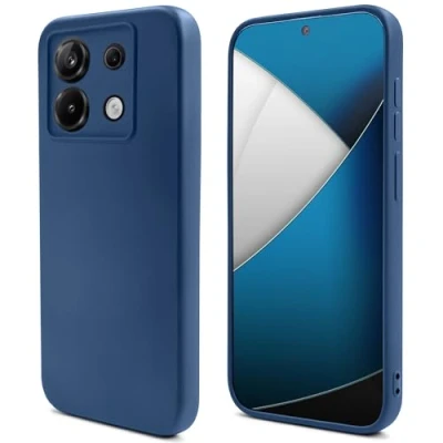 Abbildung von Moozy Lifestyle. Hülle für Xiaomi Redmi Note 13 Pro 5G und Poco X6, Mitternachtsblau Premium Silikon Handyhülle Schutzhülle mit Mattem Finish Weichem Mikrofaserfutter, Phone Cover Case