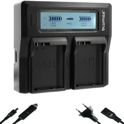 Abbildung von blumax LCD Dual Charger für Nikon EN EL15c EL15b EL15a EL15 Akkus Ladegerät ist Kompatibel mit D500 D850 D7500 Z8 Z7 II Z6 III Z5 Zf