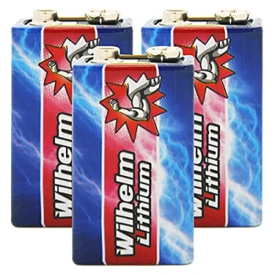 Abbildung von 3 x Wilhelm Lithium 9V Block Batterie Rauchmelder 6LR61 9 Volt Batterien