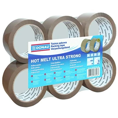 Abbildung von DONAU 7850001PL 99 Verpackungsklebeband Hot Melt 66m Verpackungsband Klebeband Paketklebeband Packband/ Sehr Beständig / 48mm x 66m/ 50μm Farbe: Braun 6er Pack/ Hochwertiges/ Klebestark