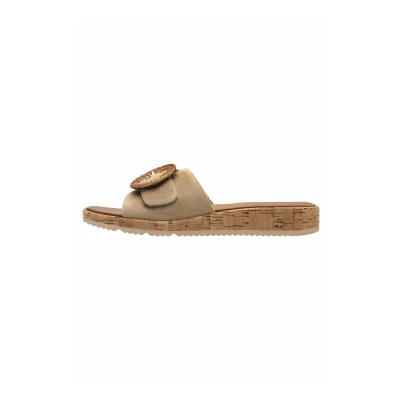 Abbildung von Tamaris Pantolette flach, Damen, Größe: 42, Tan Schuhe