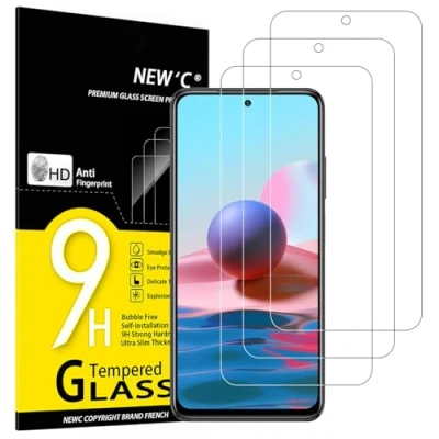 Abbildung von NEW&#039;C 3 Stück, Panzer Schutz Glas für Xiaomi Redmi Note 10, 10 5G, POCO M5s, Frei von Kratzern, 9H Härte, HD Displayschutzfolie, 0.33mm Ultra klar, Ultrabeständig