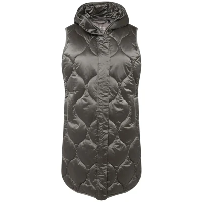 Abbildung von Ulla Popken Hyprar Stepp Wasserabweisend 2WEGEZIPPER Weste, Damen, Größe: 42/44, Silver