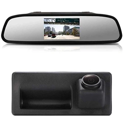 Abbildung von 【1280 * 720 Pixel 1000TV Linien Rückfahrkamera Kit】 4.3&#039;&#039; Rückspiegel Monitor + HD Objektiv Super Weitwinkel für VW Tiguan Touareg Touran Passat Golf VI Variant A4 A3 A6L A8 S5 Q3