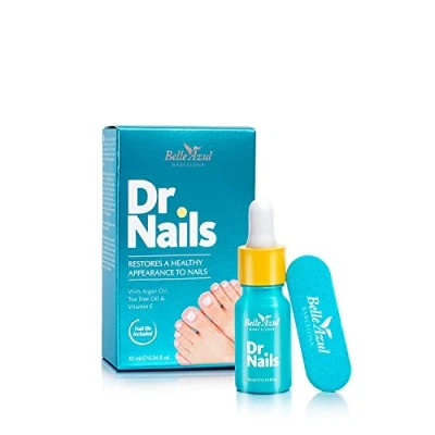 Abbildung von Belle Azul Dr. Nails Anti Nagelpilz Behandlung Nagellack 10 ml Nagelaufheller Antifungal Nagelpflege für gesunde und kräftige Nägel mit Bio Argan &amp; Teebaumöl, Vitamin E Made in Spain