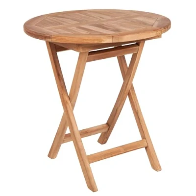 Abbildung von Riess Ambiente Massiver Gartentisch Empire Teak 70cm Teakholz rund klappbar Outdoortisch Garten Tisch