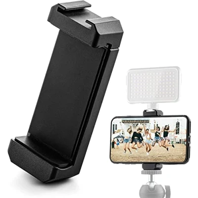 Abbildung von MOJOGEAR Premium Handy Stativ Halterung Halter Mit Cold Shoe Mount und 1/4 Schraubloch Universell Handyhalterung Adapter kompatibel iPhone Samsung Smartphone u.m. Kaltschuh
