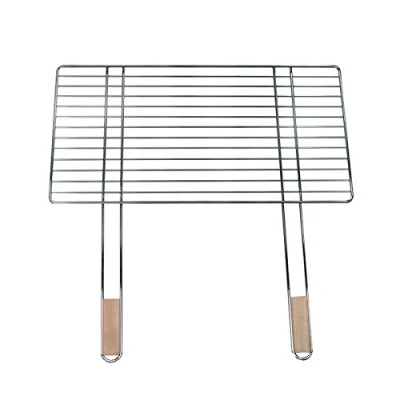 Abbildung von 4U Onlinehandel Grillrost 68x40cm mit 2 Holzgriffen Stahl verchromt Grillgitter Grillaufsatz Ersatzrost
