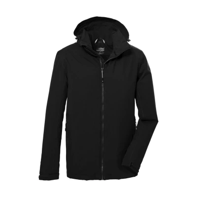 Abbildung von Killtec KOW 22 Funktions MIT Abzippbarer Kapuze Regenjacke / wasserabweisende Jacke, Herren, Größe: XL, Schwarz
