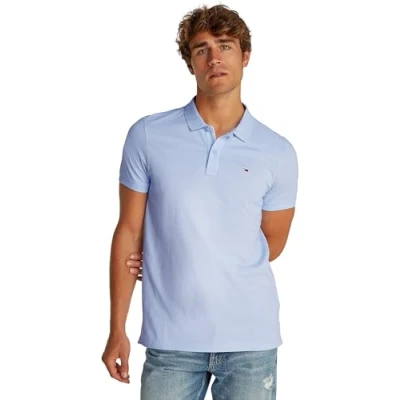 Abbildung von Tommy Jeans Placket Poloshirt, Herren, Größe: 60, Sweet blue