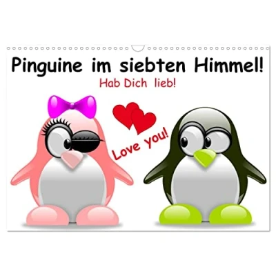 Abbildung von Pinguine im siebten Himmel! (Wandkalender 2025 DIN A3 quer), CALVENDO Monatskalender