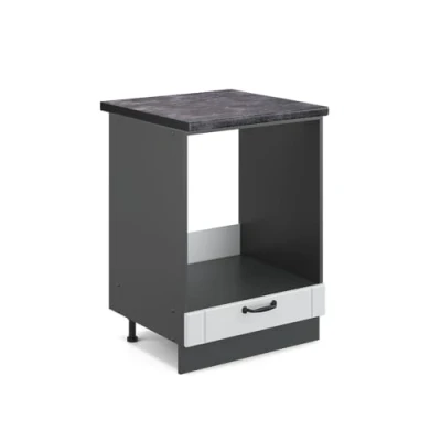 Abbildung von Vicco Herdumbauschrank Fame Line, Weiß Landhaus/Anthrazit, 60 cm, AP Anthrazit