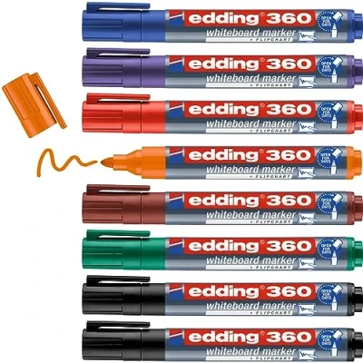 Abbildung von Edding Whiteboard Marker 4 360 8 S2999 Whiteboardmarker Set Schwarz, Rot, Blau, Grün, O