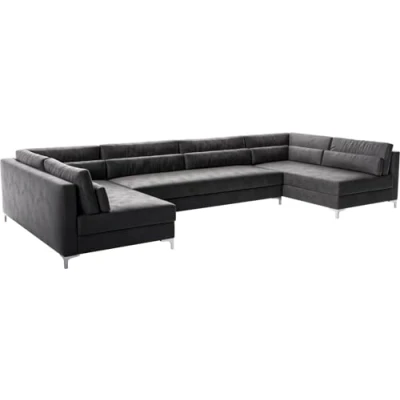 Abbildung von Wohnlandschaft Elio XL 400x185 cm Lederimitat Vintage Anthrazit