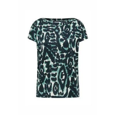 Abbildung von CECIL Damen 3227479 Gemustertes T Shirt, Ink Green, Large