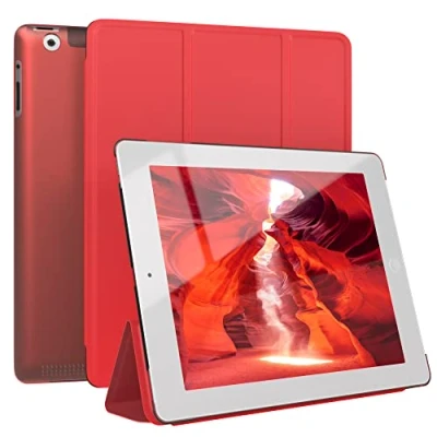 Abbildung von EAZY Case Schutzhülle für iPad 2 / 3 4 Hülle 9.7 Zoll Smart Cover Tablet Smartcase zum Aufstellen Klapphülle mit Standfunktion Sleep Wake Up Funktion Tasche Kunstleder Etui Rot