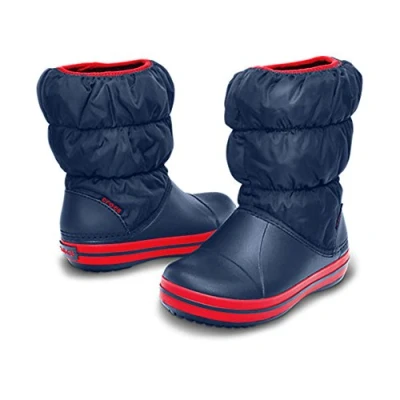 Abbildung von Crocs Kids&#039; Winter Puff Boot Navy/Red 28 29