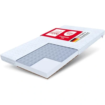 Abbildung von FDM Baby Comfort Schaumstoffmatratze 90 x 200 cm Kokos Buchweizen Matratze 9 Höhe Kindermatratze Härtegrad H2/H3 (Mittelweich/Mittelhart) Bezug Zweiseitig Abnehmbar Waschbar