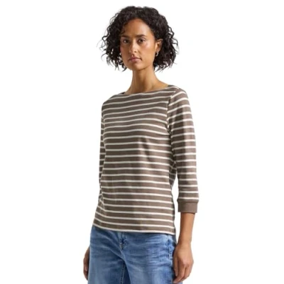 Abbildung von Street One Gestreiftes Langarmshirt, Damen, Größe: 46, Braun