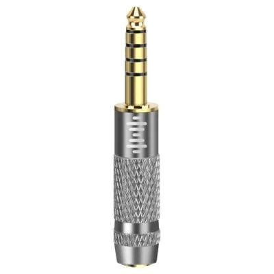 Abbildung von GEEKRIA 4,4 mm symmetrischer Stecker auf 3,5 (1/8 Zoll) symmetrische Kopfhörer Adapter, Aluminiumlegierung, Audio Stecker, vergoldeter Adapter