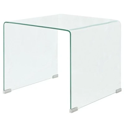 Abbildung von Festnight Multifunktional Couchtisch Sofatisch aus geh?rtetem Sicherheitsglas Kaffeetisch 49,5x50x45cm Glastisch Wohnzimmertisch Transparent