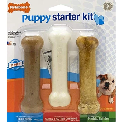 Abbildung von Nylabone Kauspielzeug für Welpen Starter Kit, 3 Stück (1er Pack)