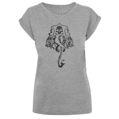 Abbildung von F4NT4STIC Harry Potter DARK MARK Crest Tshirt print, Damen, Größe: XL, Heather grey