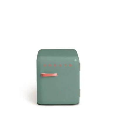 Abbildung von CREATE / Retro FRIDGE 50 TERRACCOTA/Kühlschrank in Salbeigrün, Griff Terrakotta 85W, Minibar, eine Regalfläche, Design, 50cm, zwei Ablagen, 48L Fassungsvermögen, energiesparend, 50x44x49,8cm