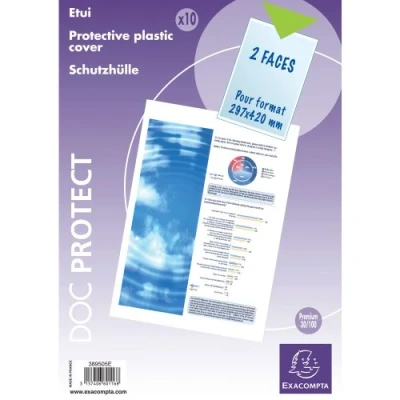 Abbildung von Exacompta 389505E Dokumentenschutzhüllen (DIN A3, aus PP 300µ, praktisch und belastbar) 10er Pack kristall