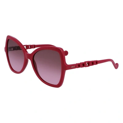 Abbildung von Liu Jo Damen LJ774S 603 Sonnenbrillen Bio Injekt Rot Rosa Schmetterling Schattiert