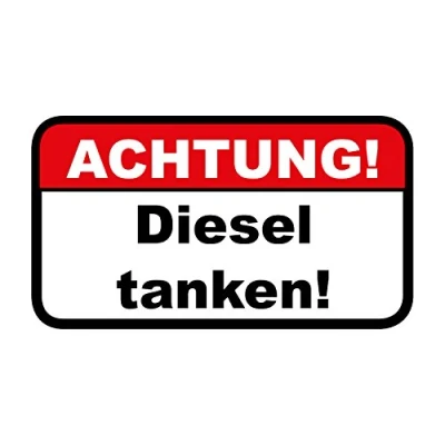 Abbildung von iSecur 5er Set Hinweis Aufkleber Achtung! Diesel tanken! I hin_445 67 x 37 mm Auto Warnung Falschtanken Fahrzeug Sticker für KFZ LKW
