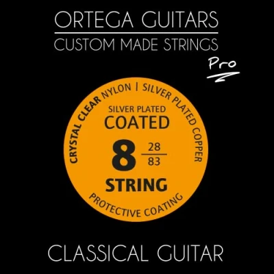 Abbildung von Ortega Guitars Custom Made Strings Pro 8 saitige Konzertgitarre Crystal Nylon beschichtet (NYP8)