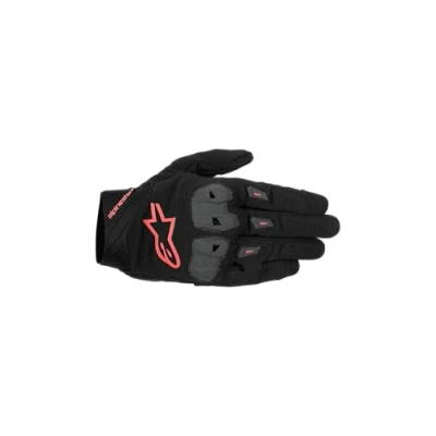 Abbildung von Alpinestars SP X 1 Motorradhandschuhe Herren Sommer mit Knöchelprotektor und Touchscreen Schwarz/Rot Fluo M