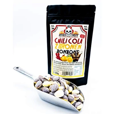 Abbildung von Chili Cola Zitrone Bonbons mit &amp; mega scharf 200g Hotskala: 9 RED DEVILS TASTE