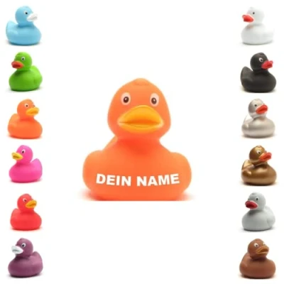 Abbildung von Badeente personalisierbar (orange)