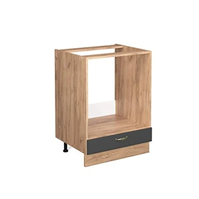 Abbildung von Vicco Herdumbauschrank Fame Line, Anthrazit Gold/Goldkraft Eiche, 60 cm ohne Arbeitsplatte