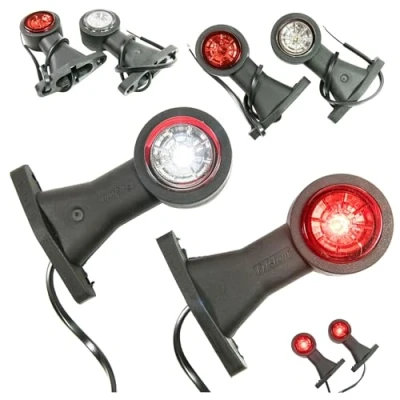 Abbildung von Web Truck 2 x LED Gummi Begrenzungsleuchte Seitenleuchte 12V 24V mit E Prüfzeichen Positionsleuchte Auto LKW PKW Wohnwagen KFZ Lampe Leuchte Licht Weiß Rot lang