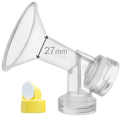 Abbildung von Maymom Brusthauben kompatibel mit Medela Milchpumpen, One Piece,Large, 27 mm w / Ventil, Membran.