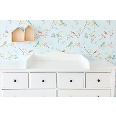 Abbildung von KraftKids Wickelaufsatz für breite HEMNES Kommode 160 cm mit Blende, weiß kindergerecht abgerundete Kanten