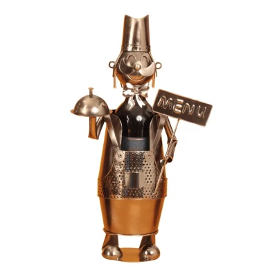 Abbildung von Extravaganter Wein Flaschenhalter Kellner aus Metall Höhe 41 cm