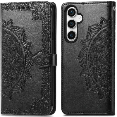 Abbildung von Samsung Galaxy S23 FE Hülle Kunstleder iMoshion Klapphülle Handyhülle Schwarz