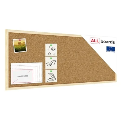 Abbildung von ALLboards Pinnwand mit Holz Rahmen 100x40cm Korktafel Korkwand Kork