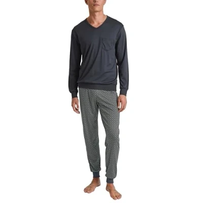 Abbildung von Calida Relax Swiss Edition BÜNDCHEN SET Nachtwäsche Set, Herren, Größe: Medium, Anthrazit