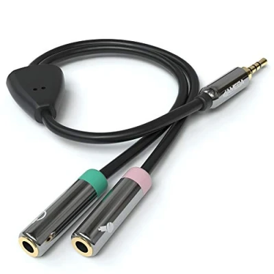 Abbildung von JAMEGA 0,2m Audio Splitter Y Kabel Klinke AUX Adapter Stereo Kopfhörer Mikrof